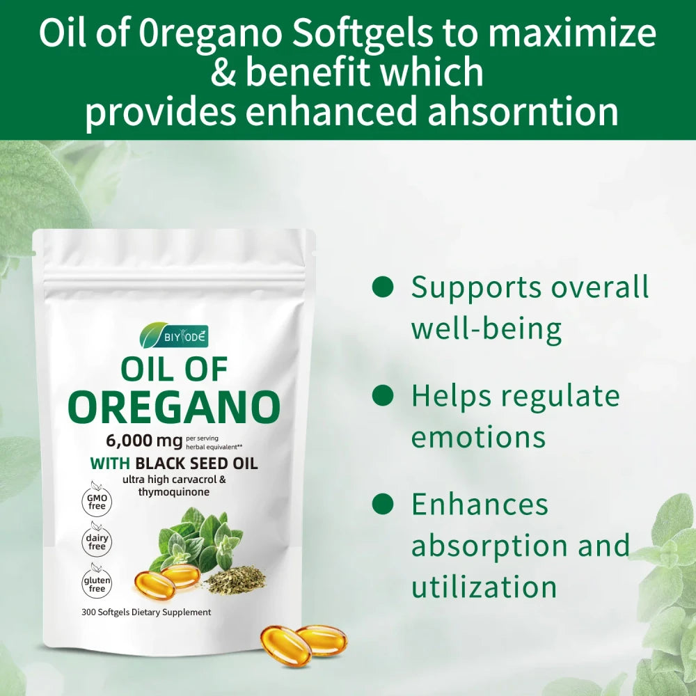 Oregano Oil Black Seed Oil Softgels