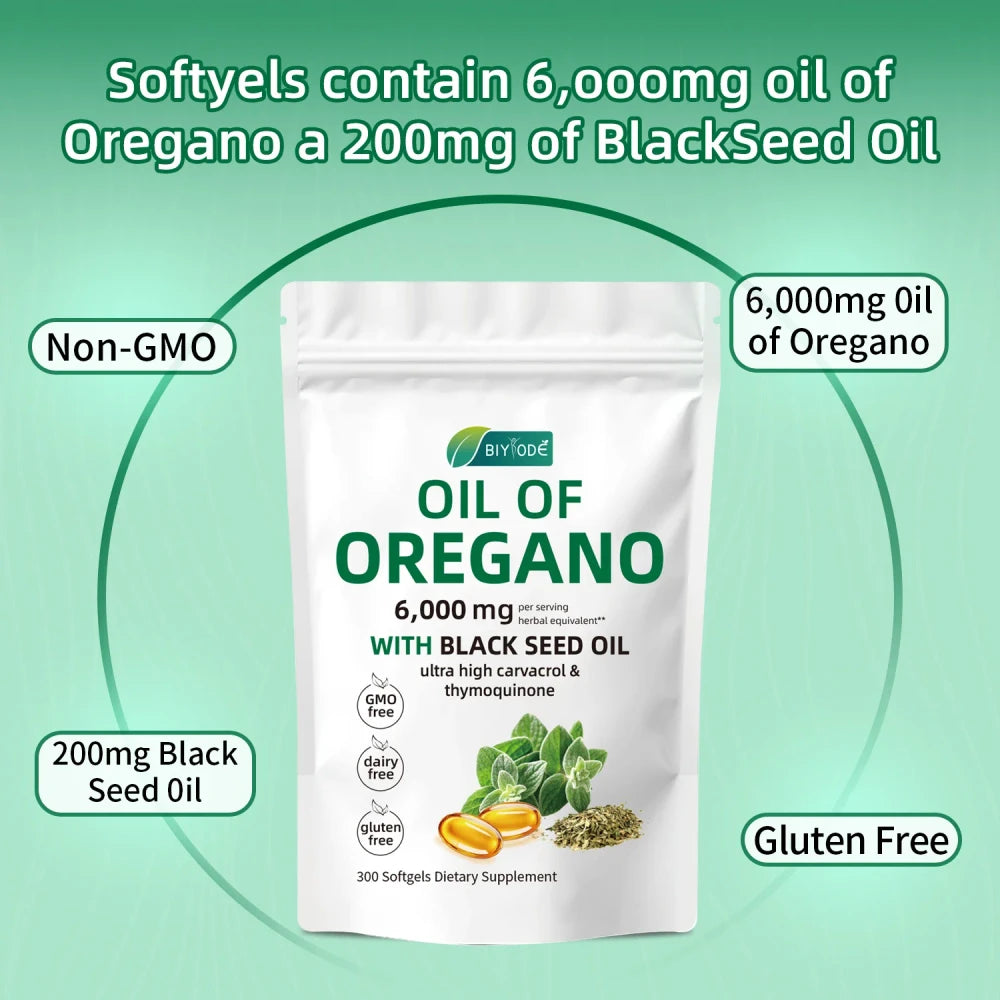Oregano Oil Black Seed Oil Softgels